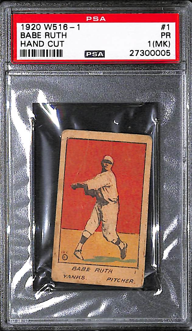 Lot Detail 1920 W516 1 Babe Ruth Card 1 Strip Card Psa 1 Mk
