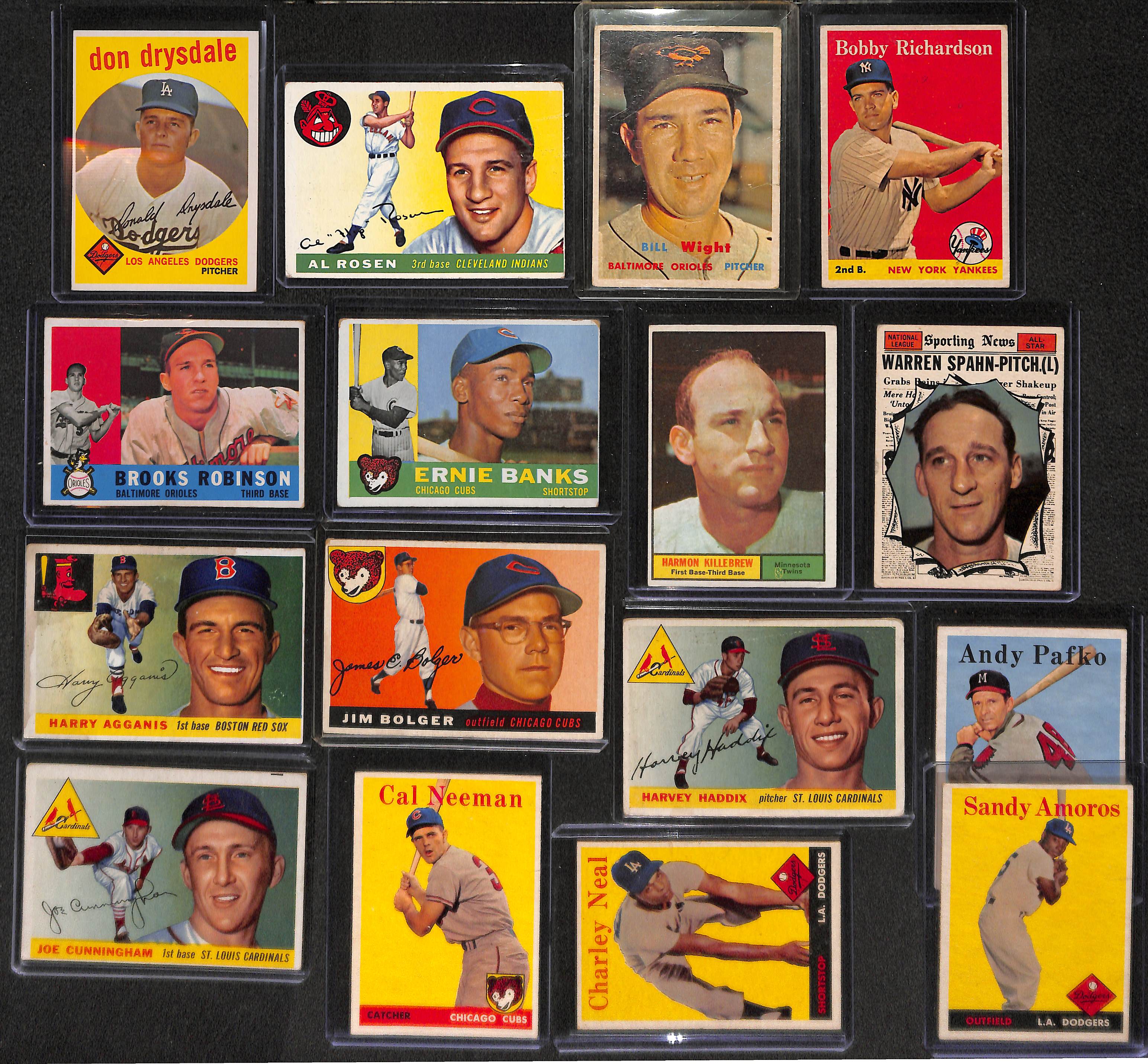 Lot Detail - Lot of 16 - 1955-1961 Topps Baseball Cards w. 1959 Don ...