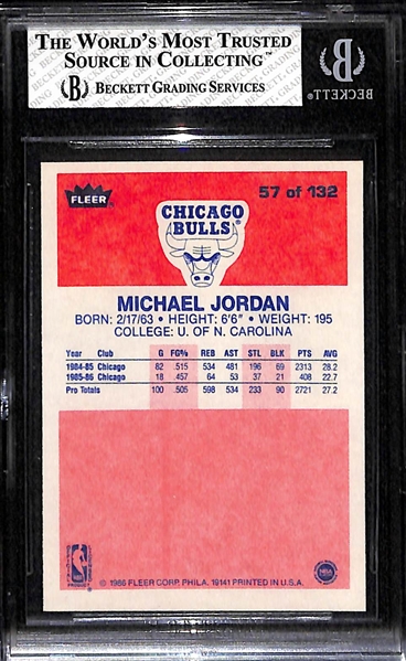 1986-87 Fleer Michael Jordan Rookie Card (#57) - Graded BGS 8 NM-Mint