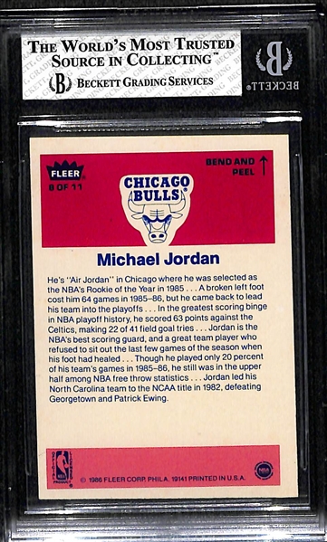 1986-87 Fleer Michael Jordan Rookie Sticker Graded BGS 6 EX-MT