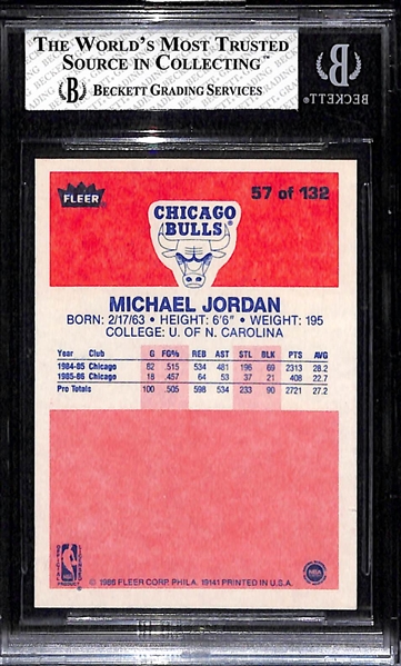 1986-87 Fleer Michael Jordan Rookie Card (#57) Graded BGS 7.5 (NM+)
