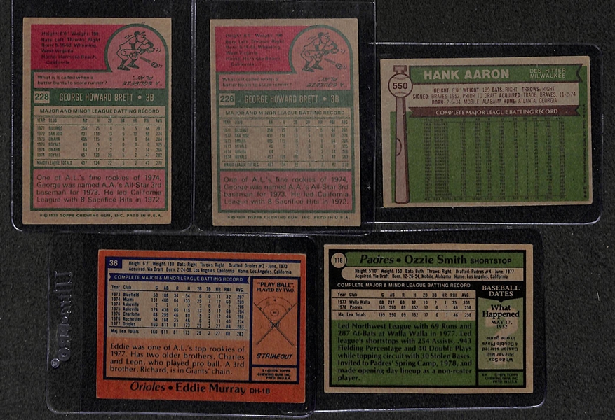 Lot of 600+ Topps Baseball Cards from 1974 - 1979 w. 1975 George Brett Rookie Cards (2)
