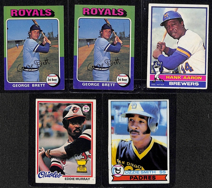 Lot of 600+ Topps Baseball Cards from 1974 - 1979 w. 1975 George Brett Rookie Cards (2)