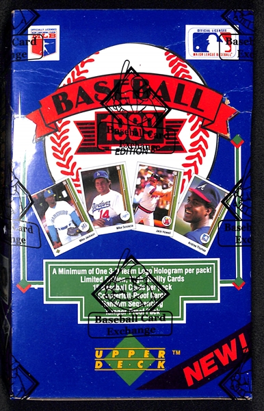 1989 Upper Deck Baseball Wax Box w. 36 Unopened Packs - Low # Series - BBCE