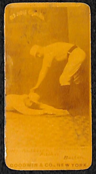 1887 Old Judge Cigarettes N172 RARE HOFer Charles Old Hoss Radbourn Card (HOF - 309 wins, inc. 59 wins in 1884!) - Trimmed/Altered