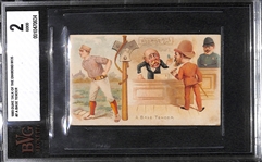 1893 Honest Long Cut N135 W. Duke Talk of the Diamond "A Base Tender" Baseball Card Graded BVG 2.0
