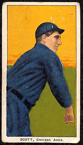 Lot of (2) 1909 T206 White Sox Cards - Fielder Jones (Sovereign Back - Hands at Hip) and Jim Scott (Piedmont Factory 25)