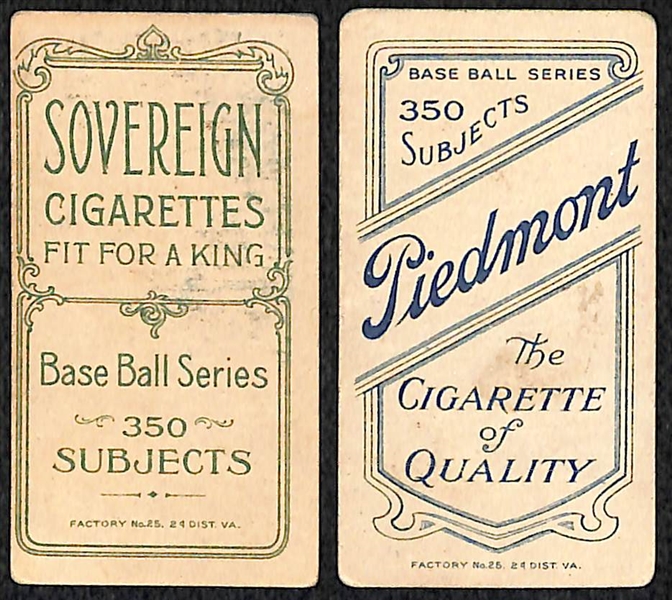 Lot of (2) 1909 T206 Minor League Cards - George Merritt (Sovereign Back - Jersey City) and Bill Lattimore (Piedmont Factory 25 - Toldeo)