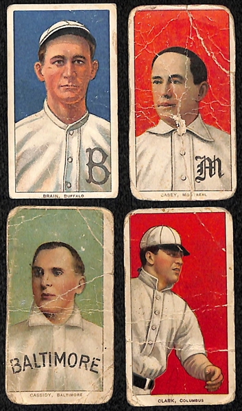 Lot of (4) 1909 T206 Minor League Cards - Brain, Cassidy, Clark, Casey