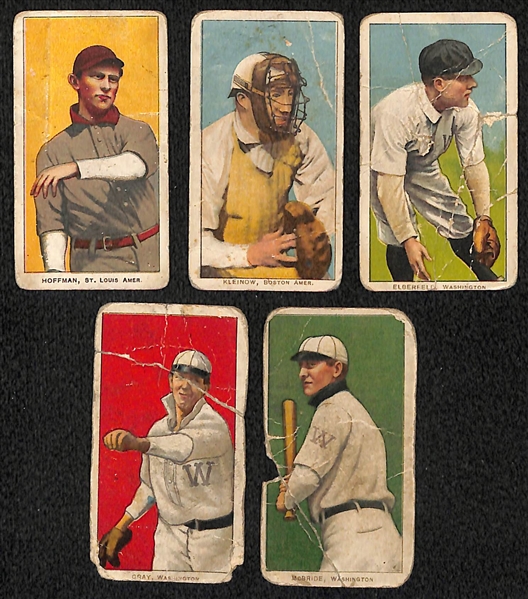 Lot of (5) 1909 T206 Cards - Hoffman, Kleinow, Elberfield (Fielding), Gray, McBride