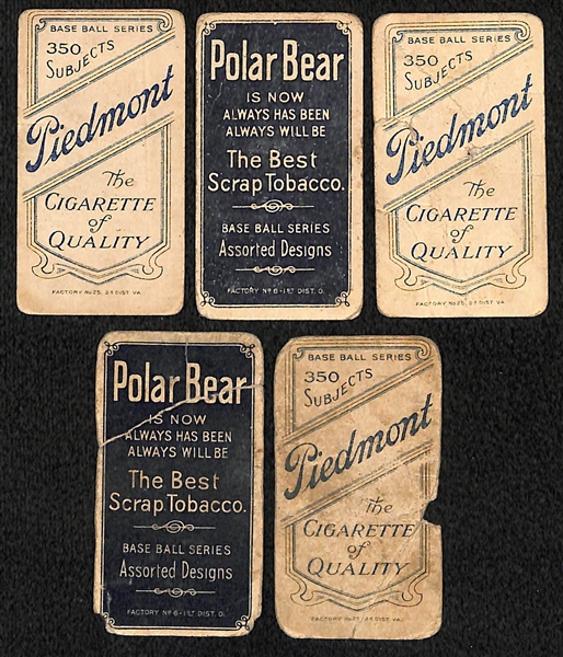 Lot of (5) 1909 T206 Cards - Hoffman, Kleinow, Elberfield (Fielding), Gray, McBride