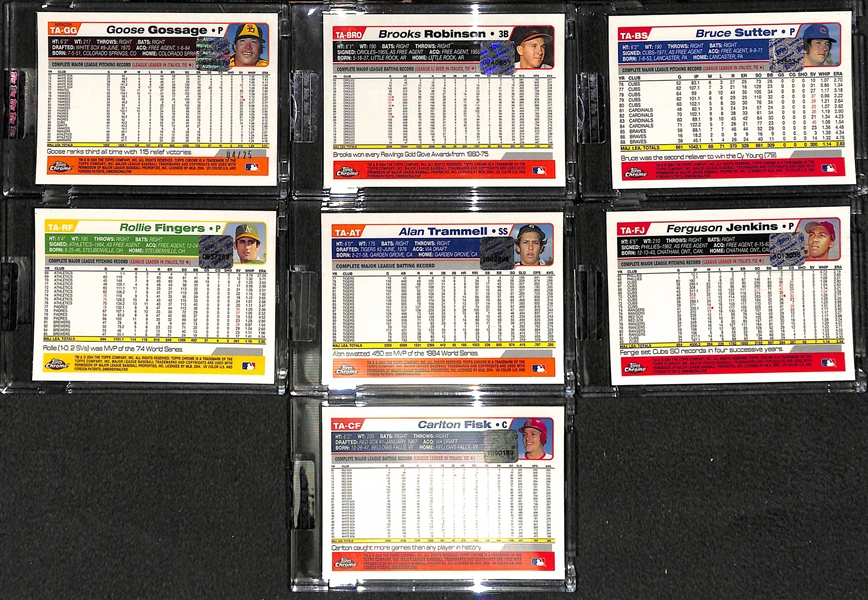 Lot Of 7 2004 Topps Chrome Retired Autograph Cards w. Fisk & Robinson