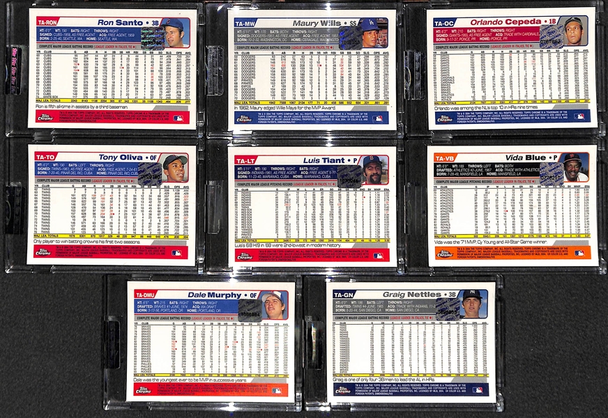 Lot Of 17 2004 Topps Chrome Retired Autograph Cards w. Santo & Murphy