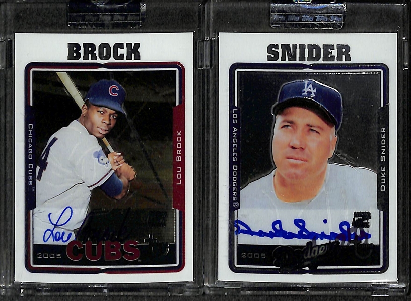 Lot Of 7 2005 Topps Chrome Retired Autograph Cards w. Snider & Jackson