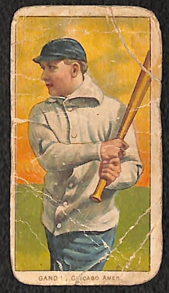 Lot of (2) 1909 T206 Polar Bear Cards - Chick Gandel (Rookie, Black Sox) and Bill Bradley (w/ Bat, Cleveland Naps)