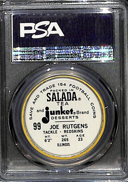 1962 Salada Coin #99 Joe Rutgens PSA 10
