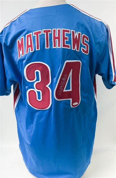 Gary Matthews Signed Philadelphia Phillies Jersey - JSA