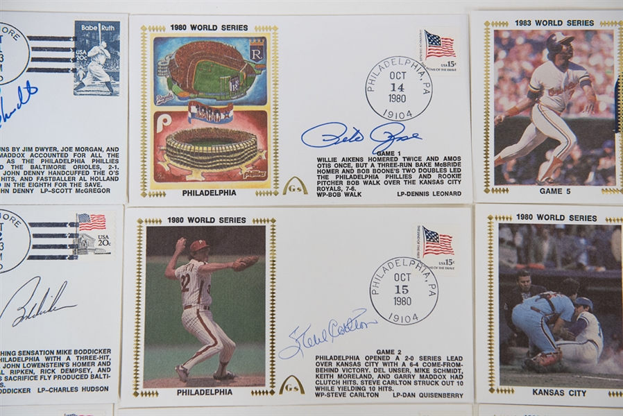 Lot of 11 Autographed First Day Covers from the 1980 & 1983 World Series w. Mike Schmidt