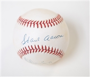 Hank Aaron & Al Downing Signed 715 Home Run Ball - JSA