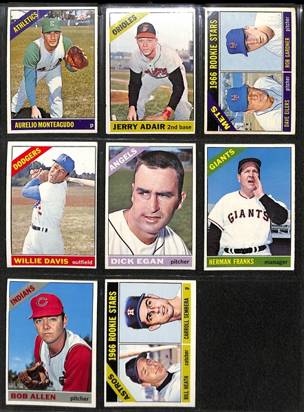 Lot of 33 - 1966 Topps Baseball High Number Cards w. 17 Short Print Cards