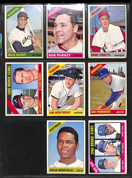 Lot of 33 - 1966 Topps Baseball High Number Cards w. 17 Short Print Cards