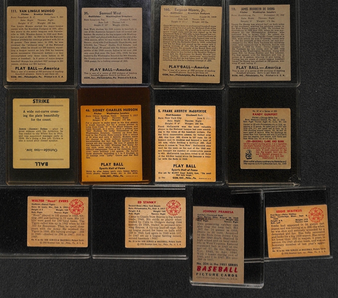 Lot of 20 Baseball Cards from 1936 - 1952 w. 1939 Playball Van Lingle Mungo