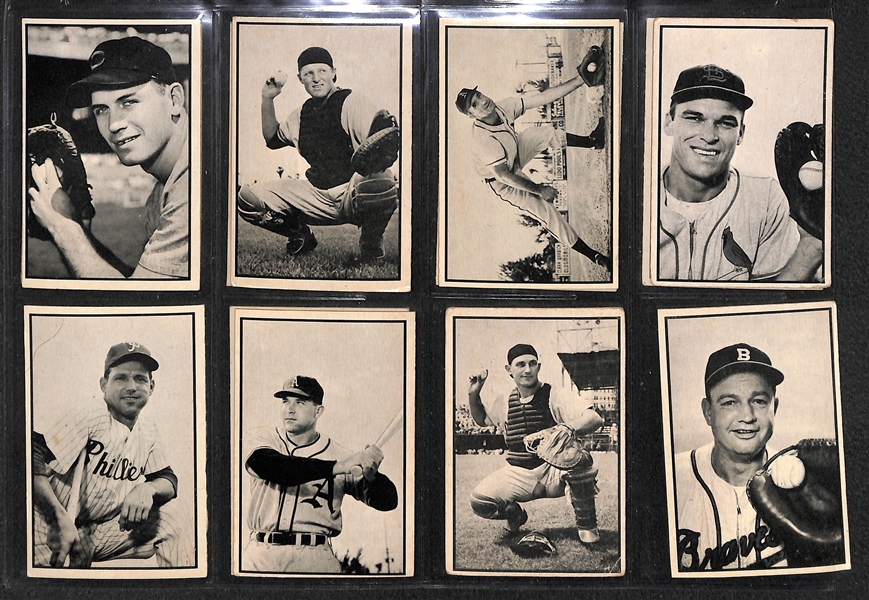Lot of 14 Different 1953 B & W Bowman Baseball Cards w. Bucky Harris