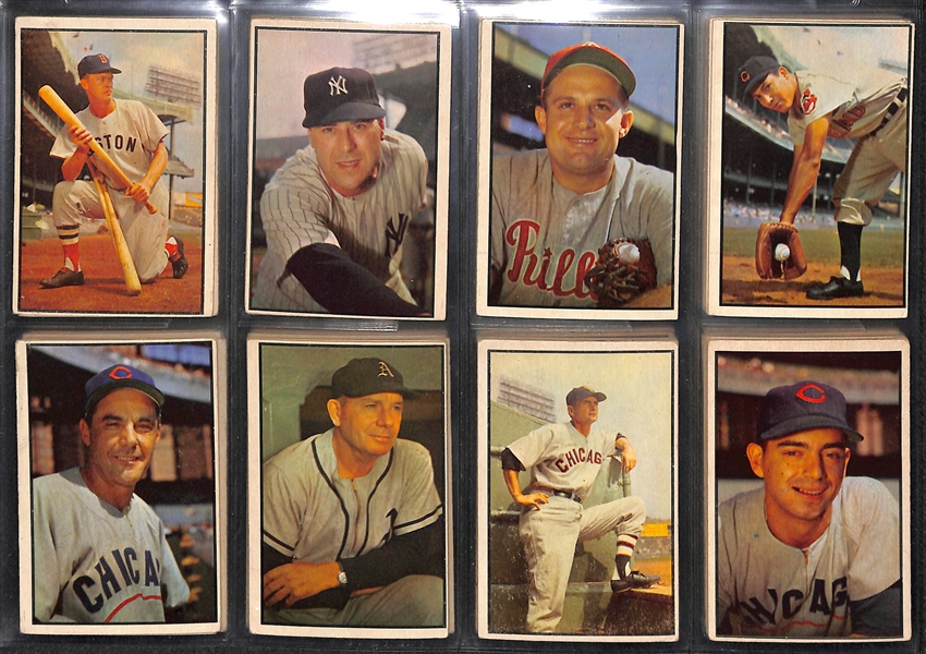 Lot of 56 Different 1953 Bowman Color Baseball Cards w. Durocher