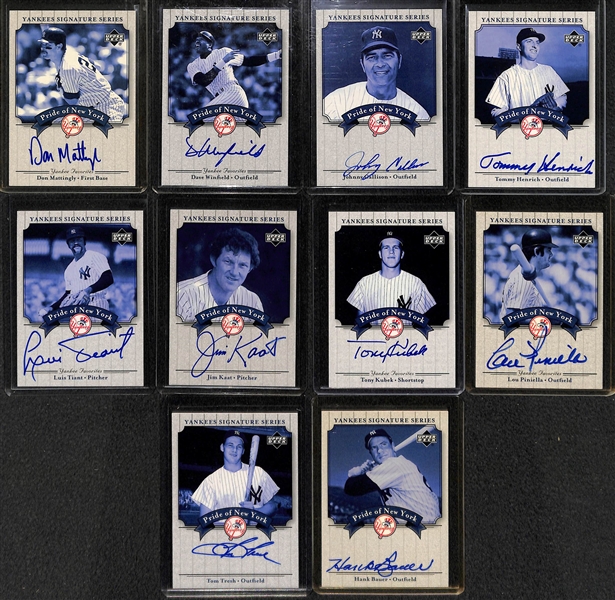 Lot Of 25 Yankees Autograph Cards w. Don Mattingly