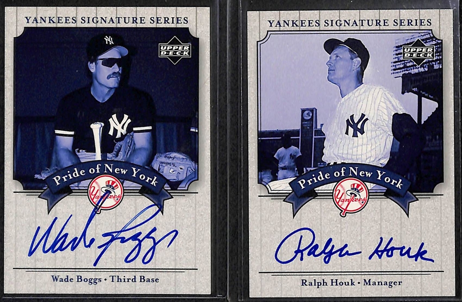 Lot Of 25 Yankees Autograph Cards w. Wade Boggs