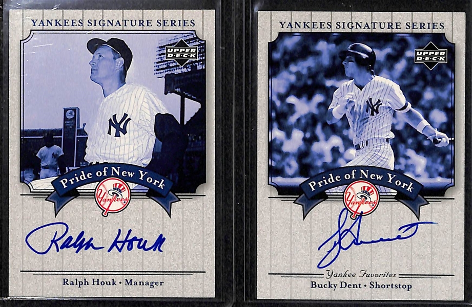 Lot Of 25 Yankees Autograph Cards w. Wade Boggs