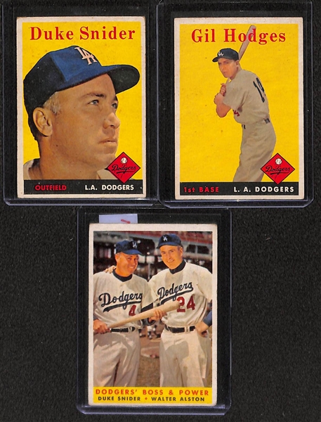 Lot of 5 - 1958 Brooklyn Dodgers Star Cards w. Koufax