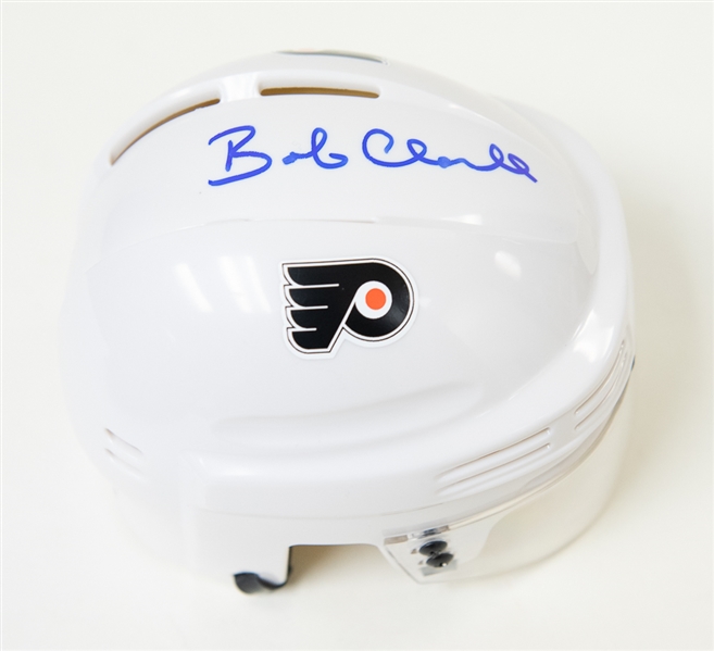 Bob Clarke Signed Flyers Mini Helmet