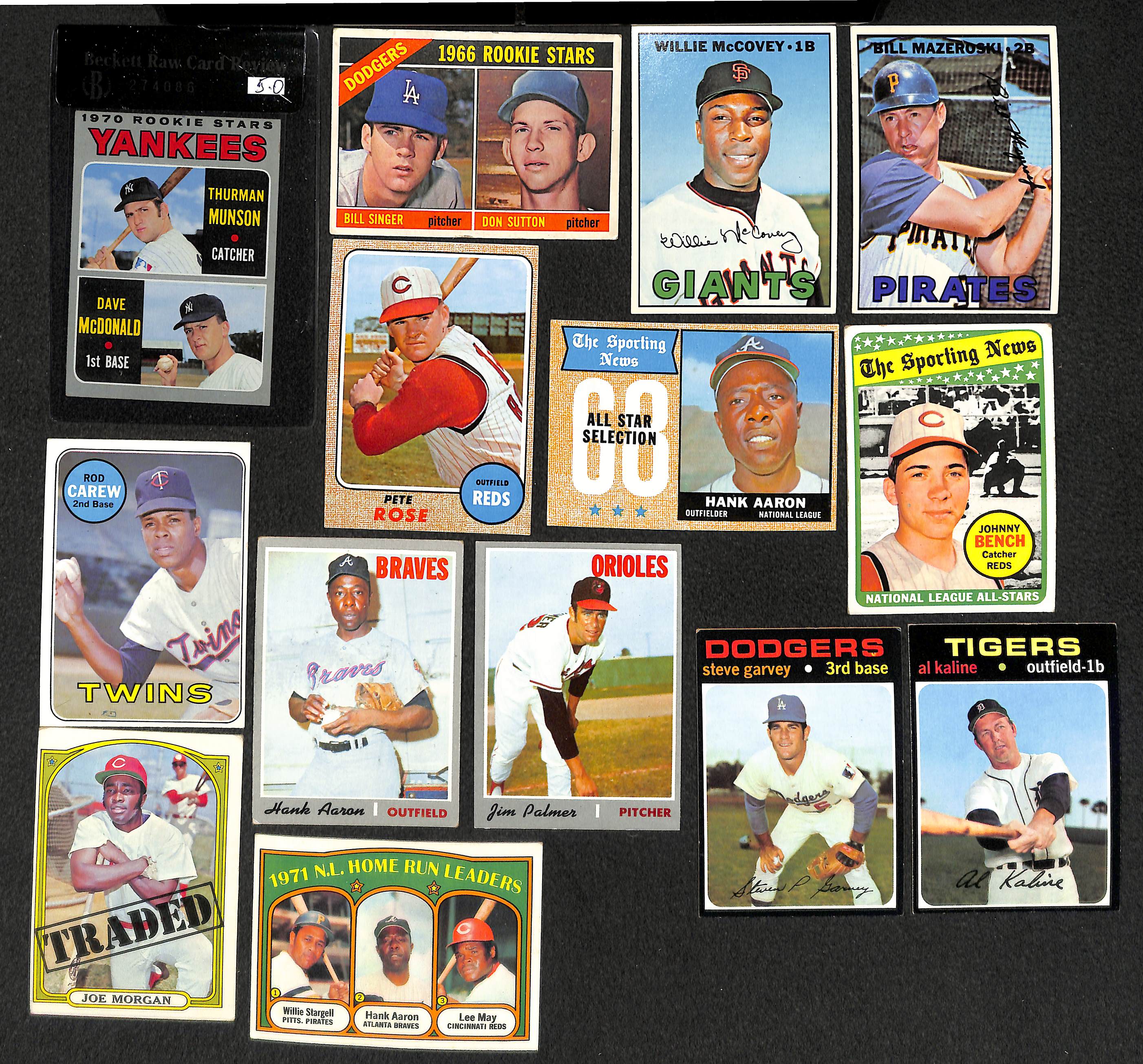 Lot Detail - Lot of 250+ Topps Baseball Cards from 1966-1972 w. 1970 ...