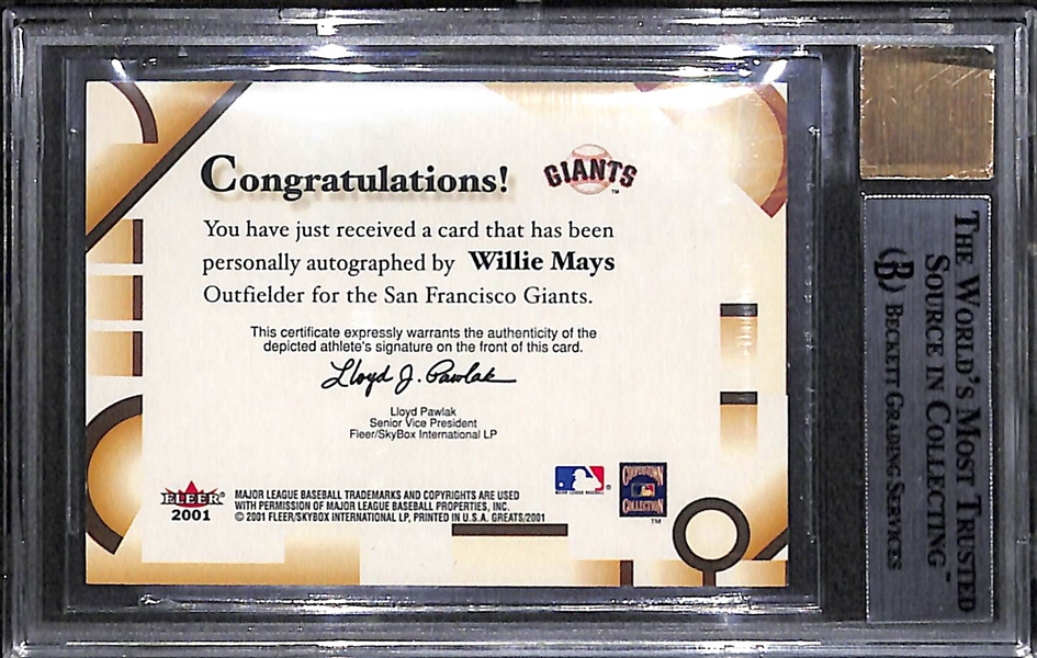 2001 Fleer Greats Of The Game Willie Mays Autograph Card BGS 9 (w/ 10 Autograph Grade)