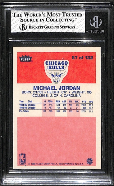 1986-87 Fleer Michael Jordan Rookie Card Graded BGS 7 (Near Mint)