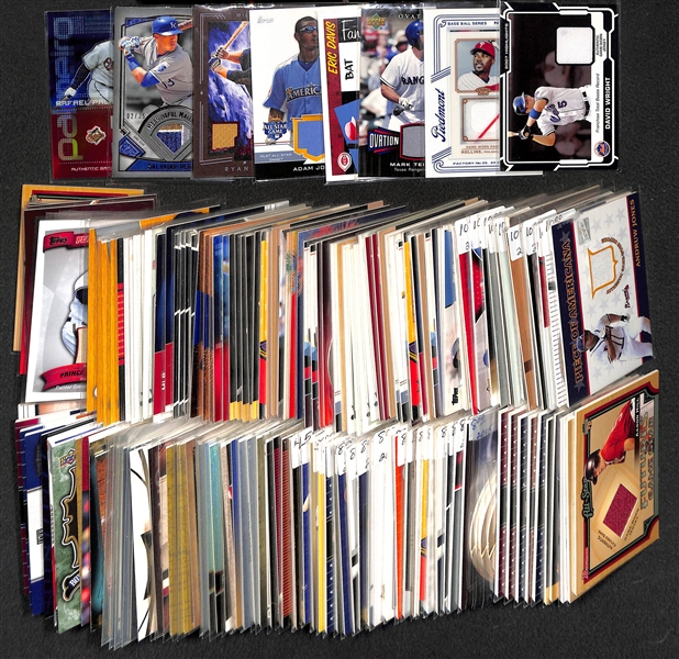 Lot OF 164 Baseball Relic Cards w. Wright & Perez