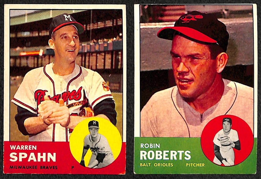 Lot of 225 Different 1963 Topps Baseball Cards w. Yastrzemski