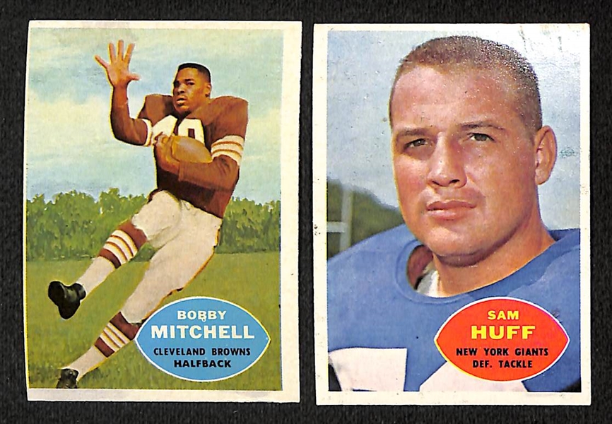 Lot of 285 - 1950s & 1960s Topps, Bowman, & Fleer Football Cards w. 1960 Topps Bobby Mitchell Rookie Card