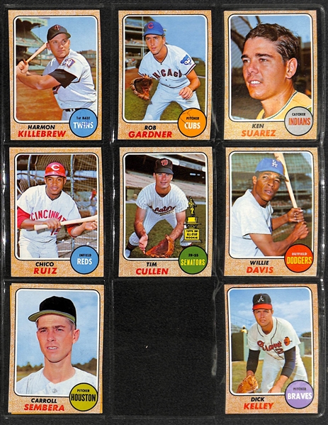 Lot of Approximately 250 Topps Baseball Cards from 1966-1969