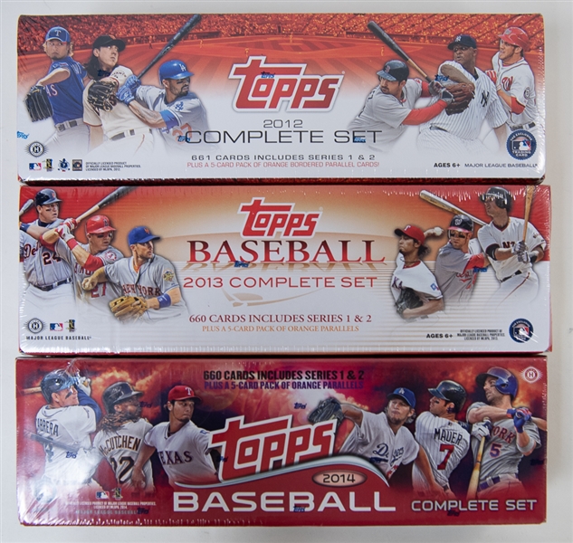 Lot of (3) Topps Factory Baseball Card Sets (2012-2014)