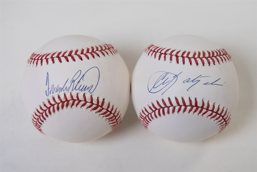 Carl Yastrzemski and Frank Robinson Single Signed Baseballs (Both Inc. Upper Decker Stickers of Authenticity)