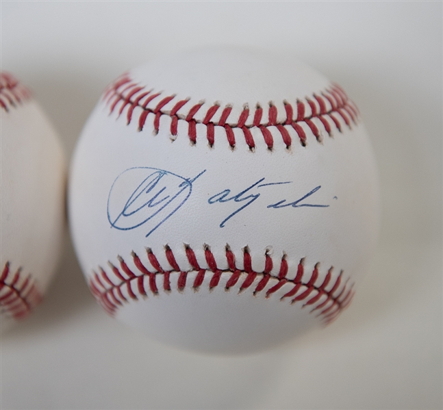 Carl Yastrzemski and Frank Robinson Single Signed Baseballs (Both Inc. Upper Decker Stickers of Authenticity)