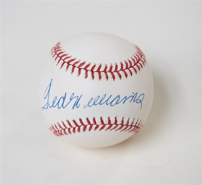 Ted Williams Signed Official American League Baseball (Upper Deck Sticker of Authenticity)