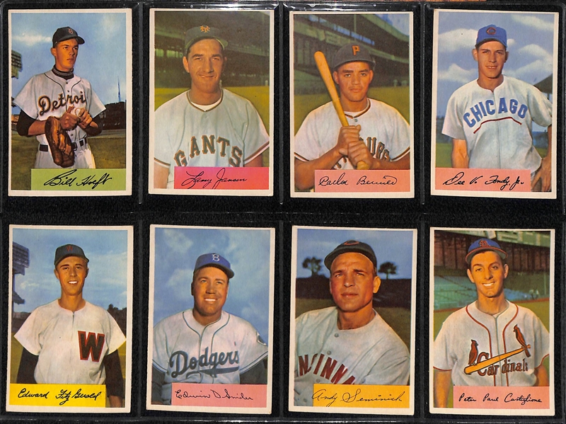 1954 Bowman Baseball Near Complete Card Set (Missing 3) w. Mickey Mantle BVG 4.5
