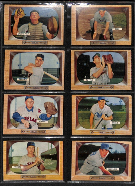 1955 Bowman Baseball Partial Card Set w. Hank Aaron RC BVG 4.5 & Mickey Mantle BVG 2.5