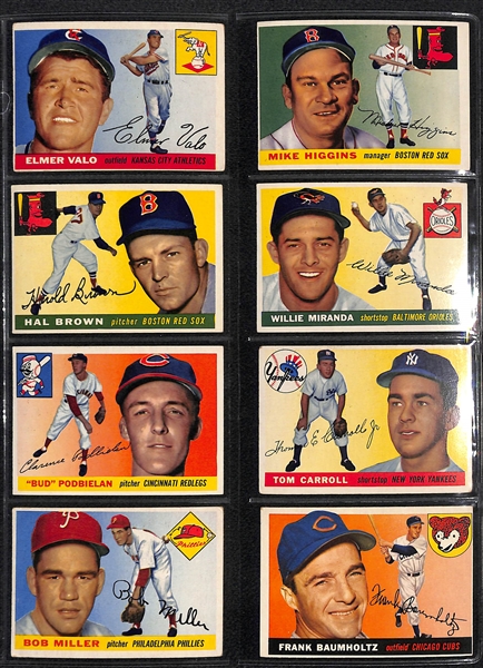 1955 Topps Baseball Partial Card Set w. Ted Williams BVG 3.5 & Killebew BVG 2.5