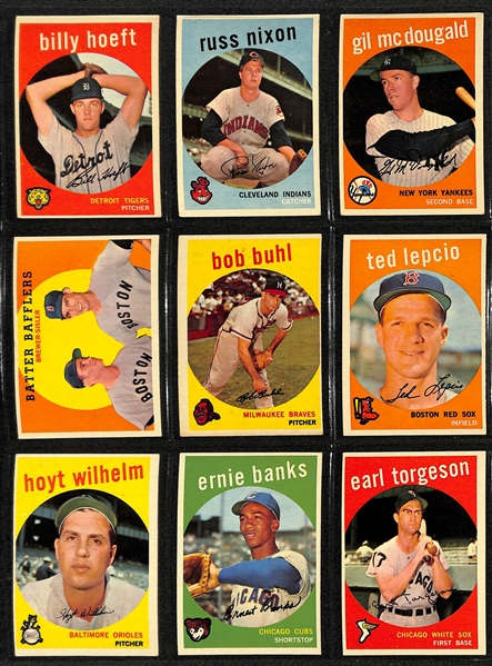 1959 Topps Baseball Near Complete Card Set w. Mantle BVG 3.5 & Aaron BVG 5.5
