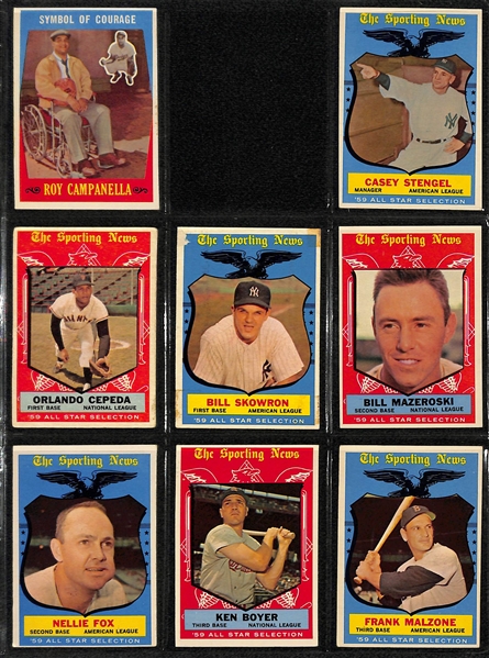 1959 Topps Baseball Near Complete Card Set w. Mantle BVG 3.5 & Aaron BVG 5.5