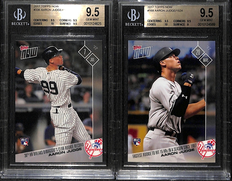 Lot of (2) Aaron Judge BGS 9.5 GEM Mint Rookie Cards from 2017 Topps Now